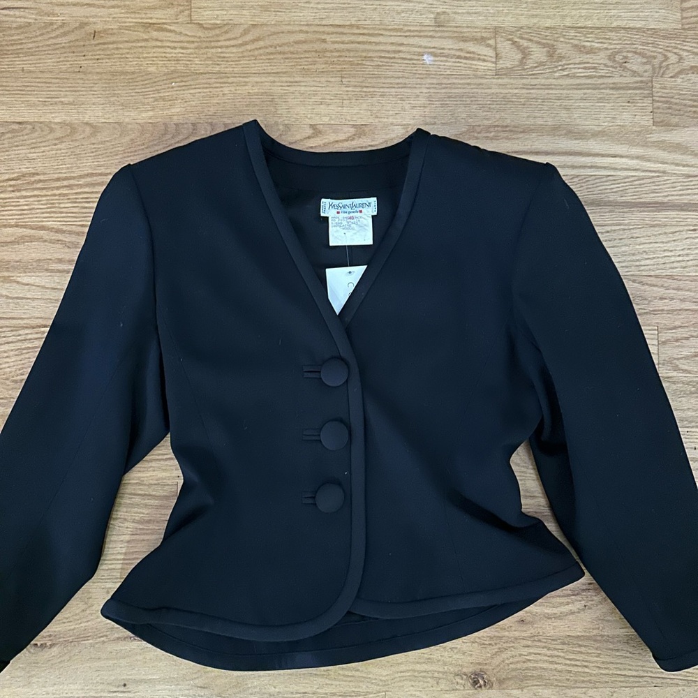 RARE Vintage Yves Saint Laurent cropped peplum blazer woman’s size 40